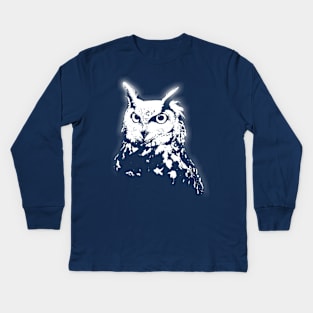 Black and white owl animal pet Kids Long Sleeve T-Shirt